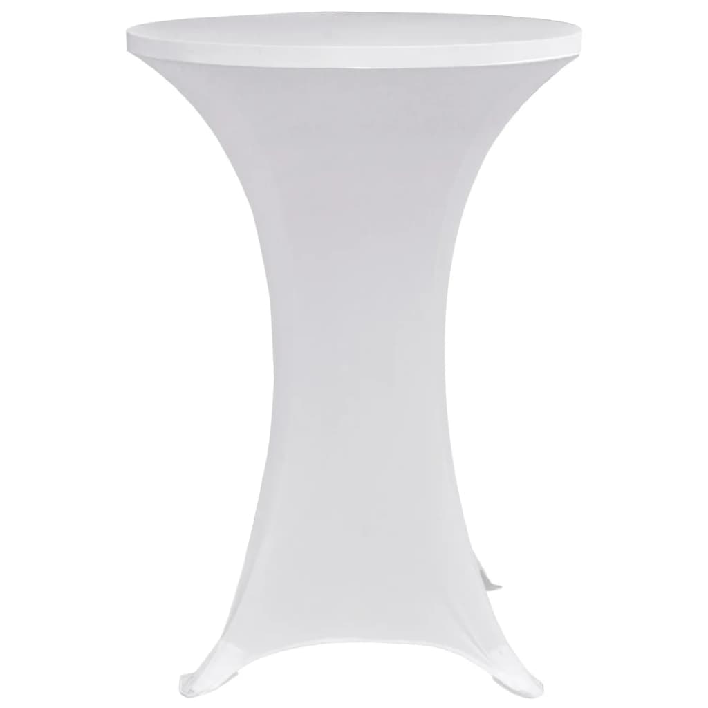 Návlek na koktejlový stůl Ø 80 cm bílý strečový 4 ks