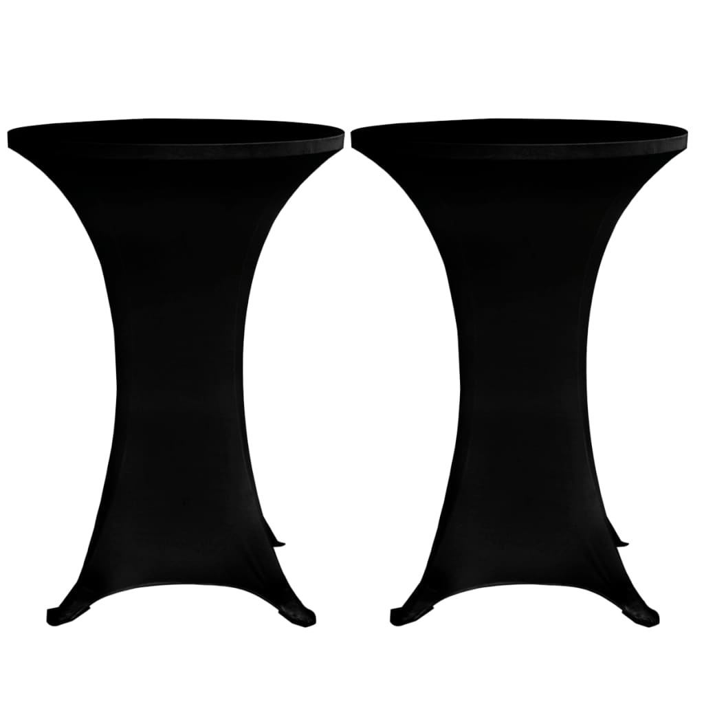  Obrusy na stojaci stôl 4 ks čierne Ø60 cm naťahovacie