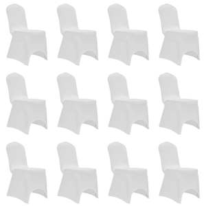Prevleka za stol raztegljiva bela 12 kosov