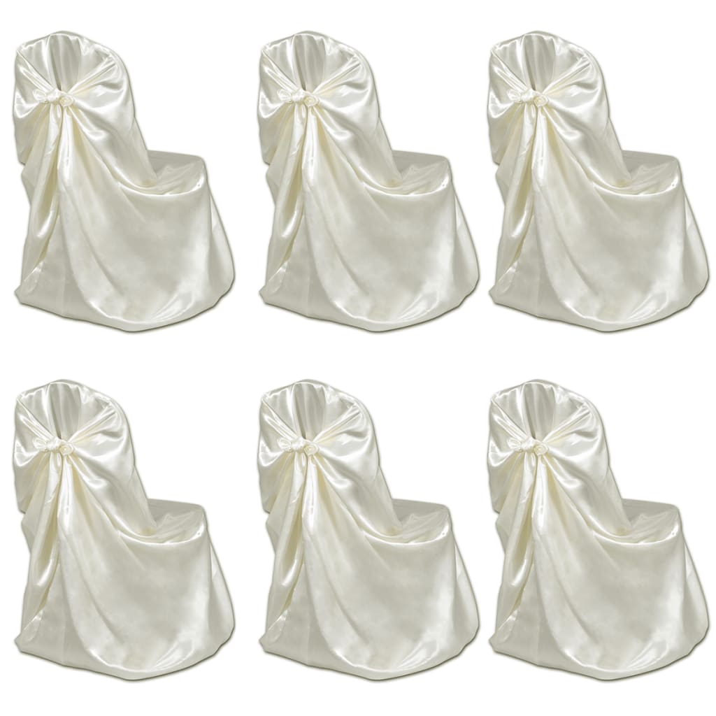 vidaXL Housses de chaise pour banquet de mariage 12 pcs Crème