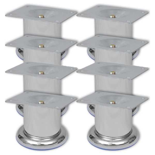 vidaXL &uuml;mmargused diivanijalad 8 tk, kroom, 60 mm