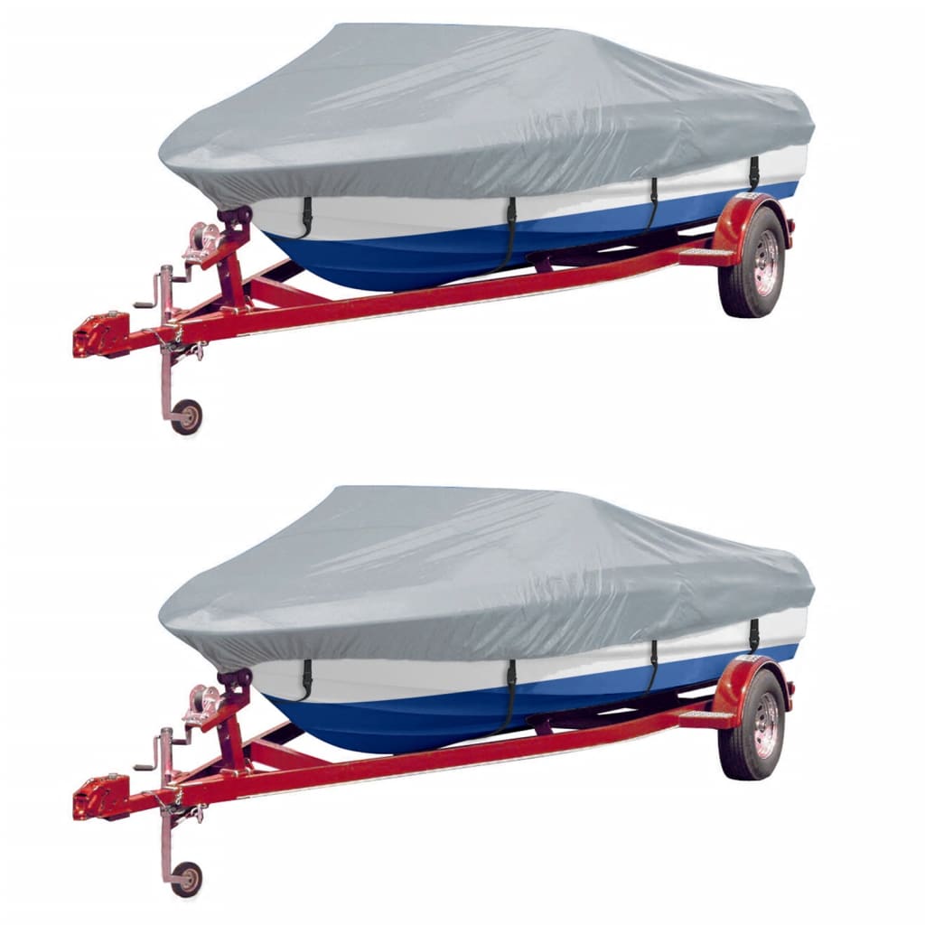 vidaXL Huse de barcă, 2 buc., gri, lungime 427-488 cm, lățime 229 cm vidaxl.ro