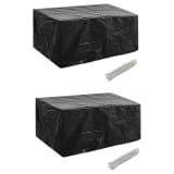 vidaXL Conjunto capas p/ mobiliário jardim 2 pcs 8 ilhós 180x140 cm
