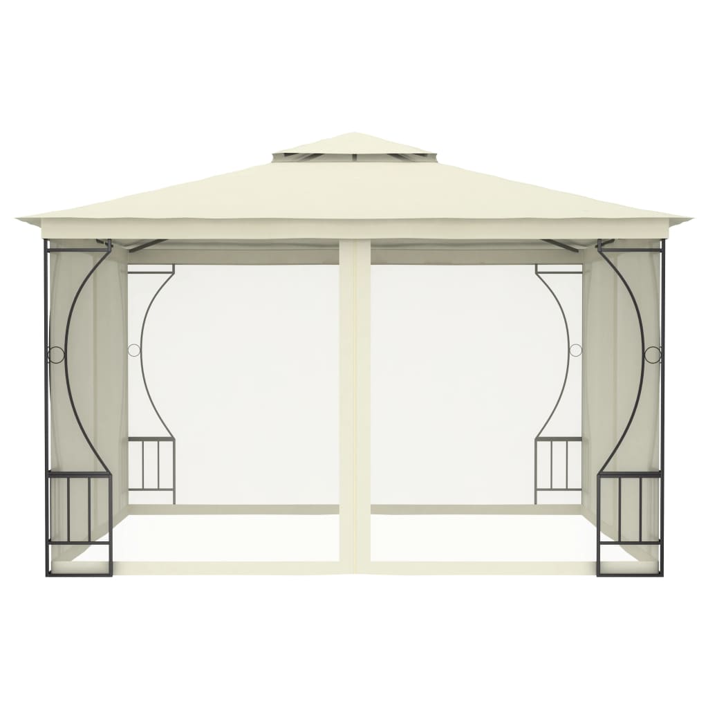 vidaXL Prieel met netten 300x300x265 cm crèmekleurig afbeelding