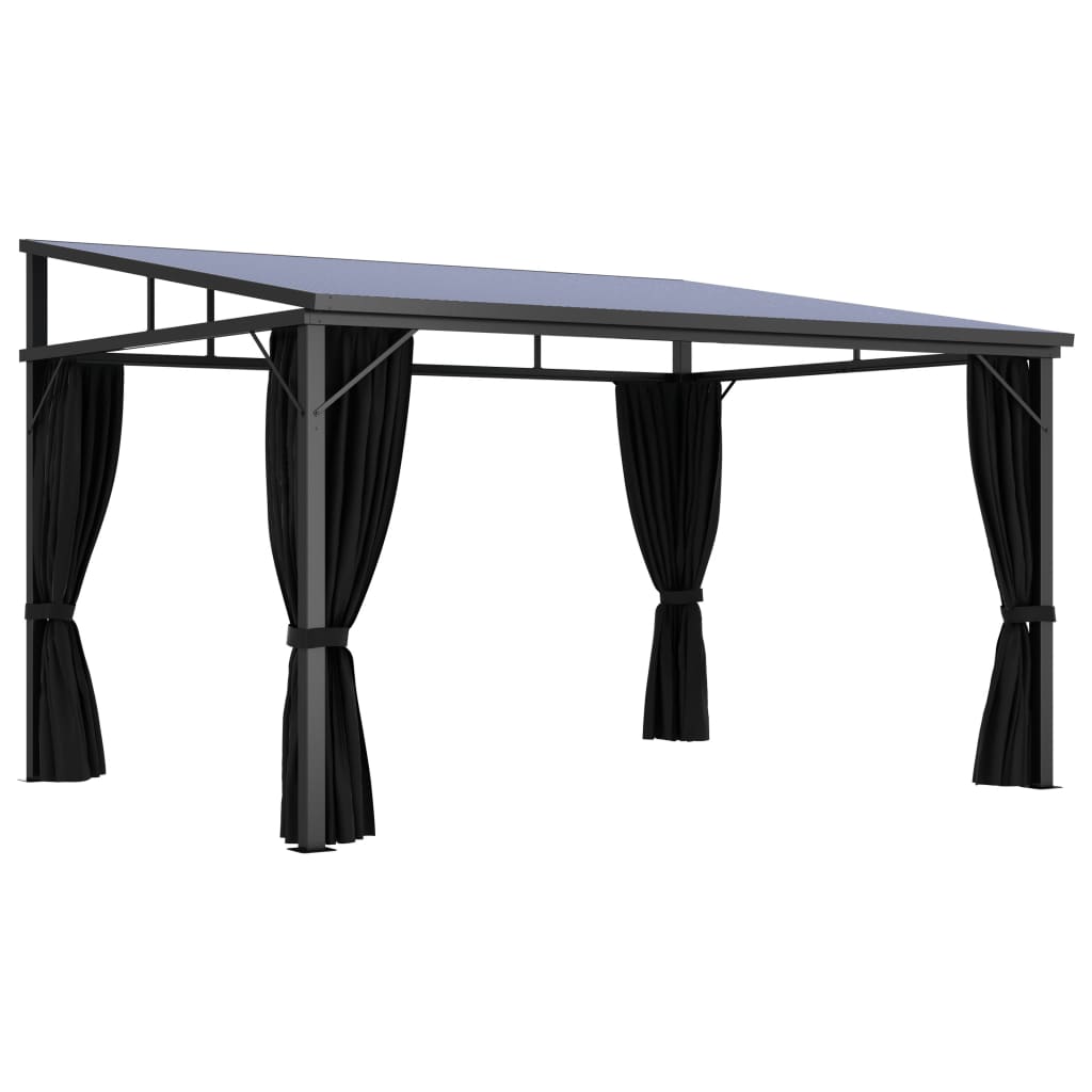 vidaXL Pavilion cu perdele, antracit, 405 x 294 x 244 cm