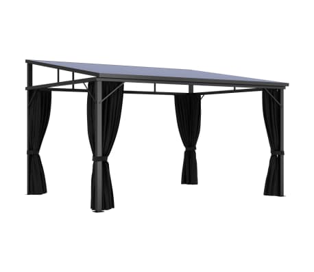 vidaXL Gazebo with Curtain 405x294x244 cm Anthracite | vidaXL.com.au