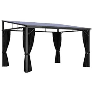 Altán se závěsy 405 x 294 x 244 cm antracitový - obrázek 2