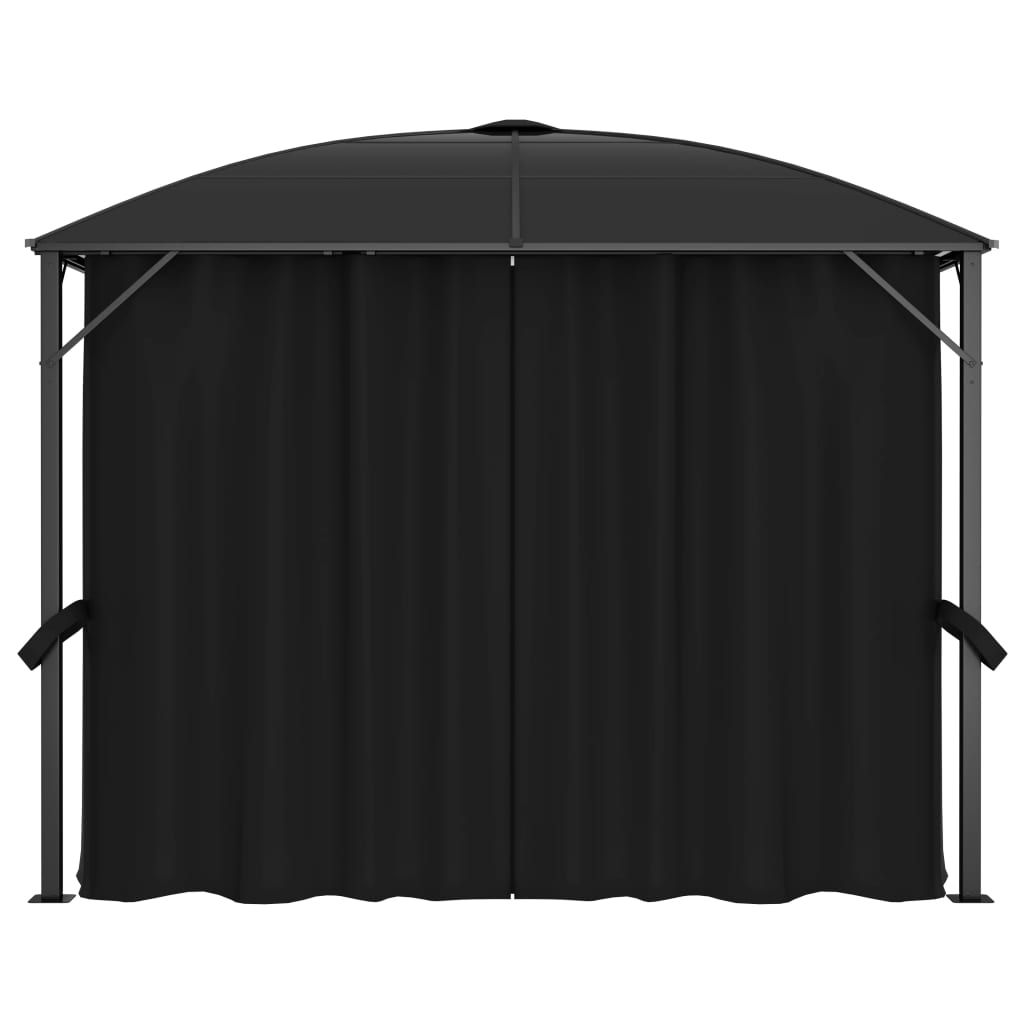 vidaXL antracitszürke pavilon függönyökkel 300 x 300 x 265 cm