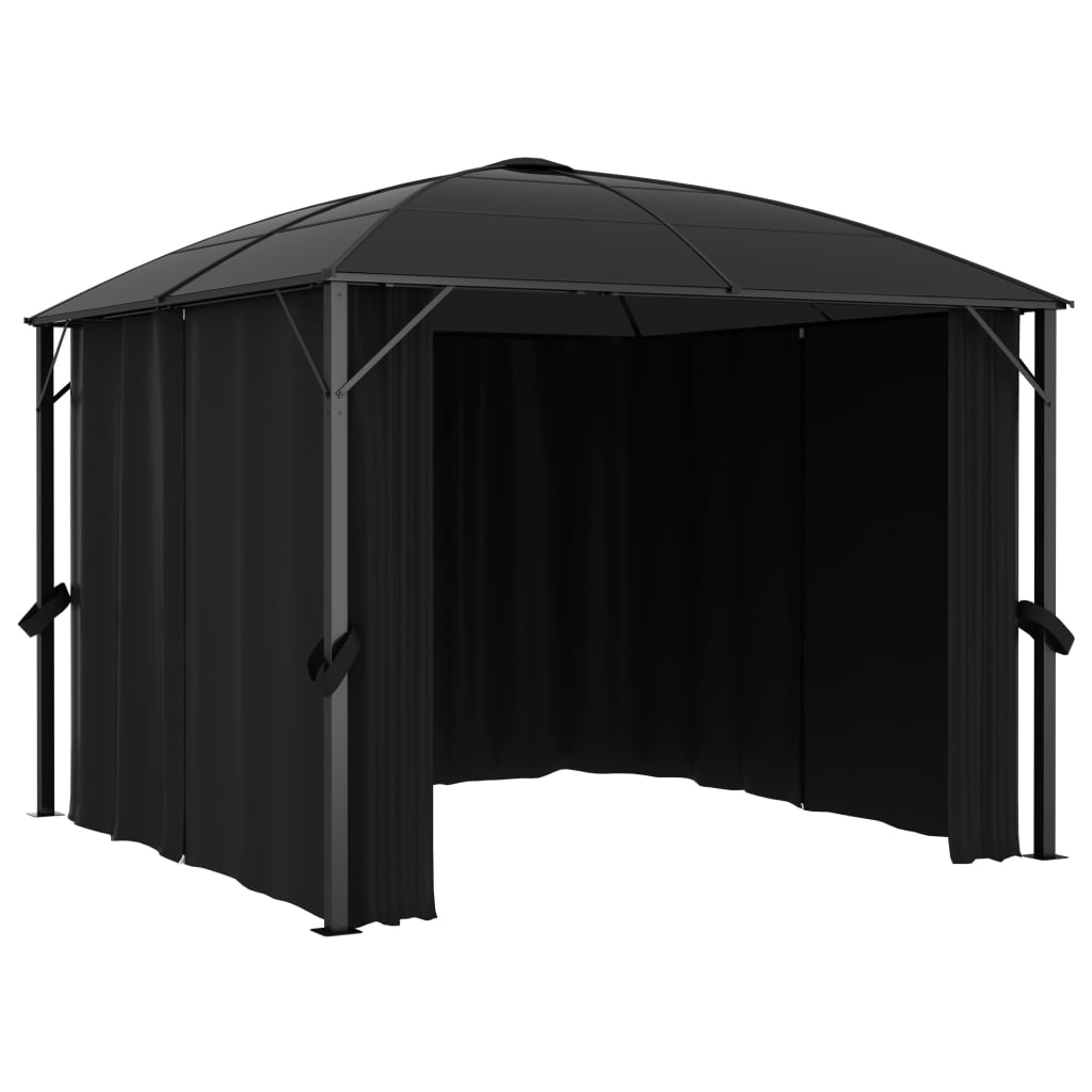 Thumbnail - vidaXL Pavillon mit Vorhängen 300 x 300 x 265 cm Anthrazit