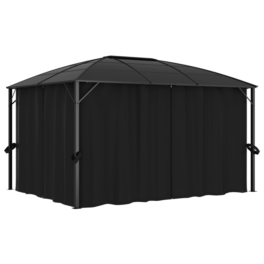 vidaXL Pavilion cu perdele, antracit, 400 x 300 x 265 cm