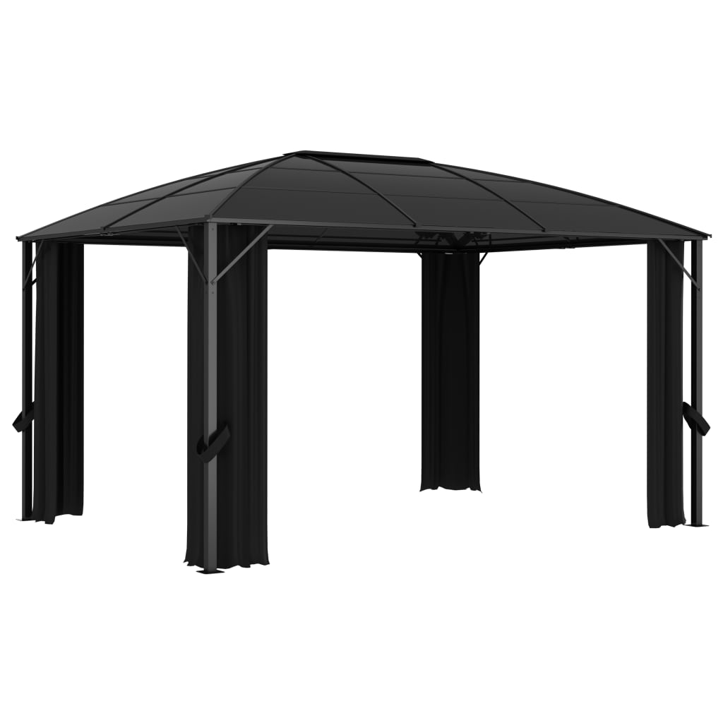 Pavilion cu perdele, antracit, 400 x 300 x 265 cm