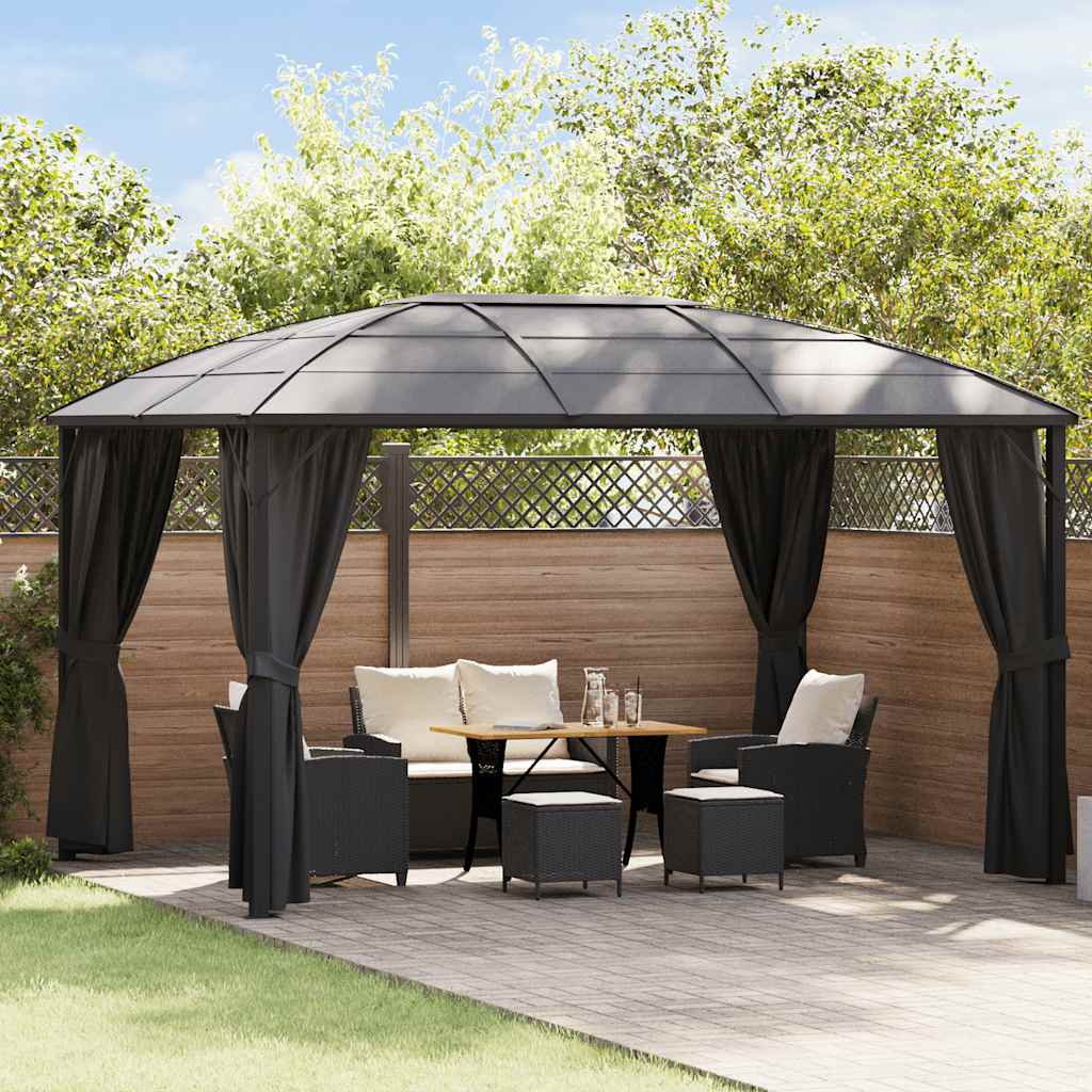 vidaXL Pavilion cu perdele, antracit, 400 x 300 x 265 cm