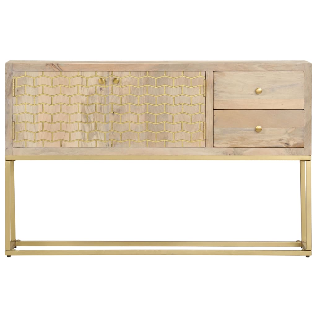 

vidaXL Dressoir 120x30x75 cm massief mangohout goudkleurig