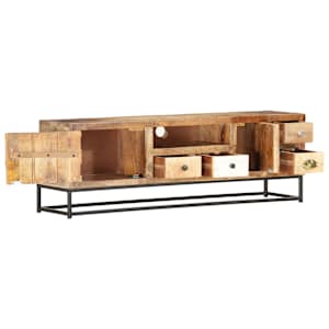 TV stolek 120 x 30 x 40 cm masivní recyklované dřevo - obrázek 2