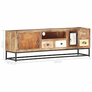 TV stolek 120 x 30 x 40 cm masivní recyklované dřevo - obrázek 8