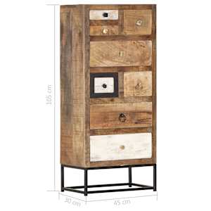 Komoda se zásuvkami 45 x 30 x 105 cm masivní recyklované dřevo - obrázek 7
