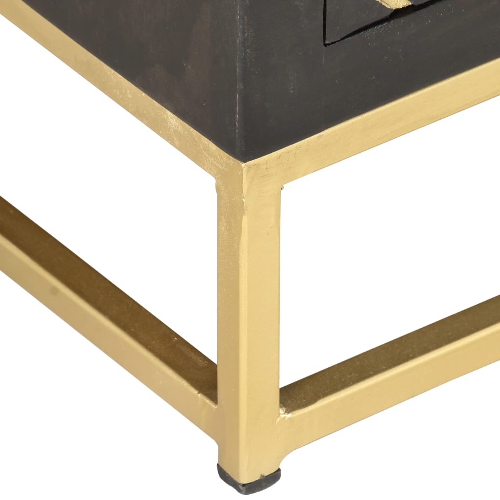 Petrashop  TV stolek černozlatý 120 x 30 x 40 cm masivní mangovník
