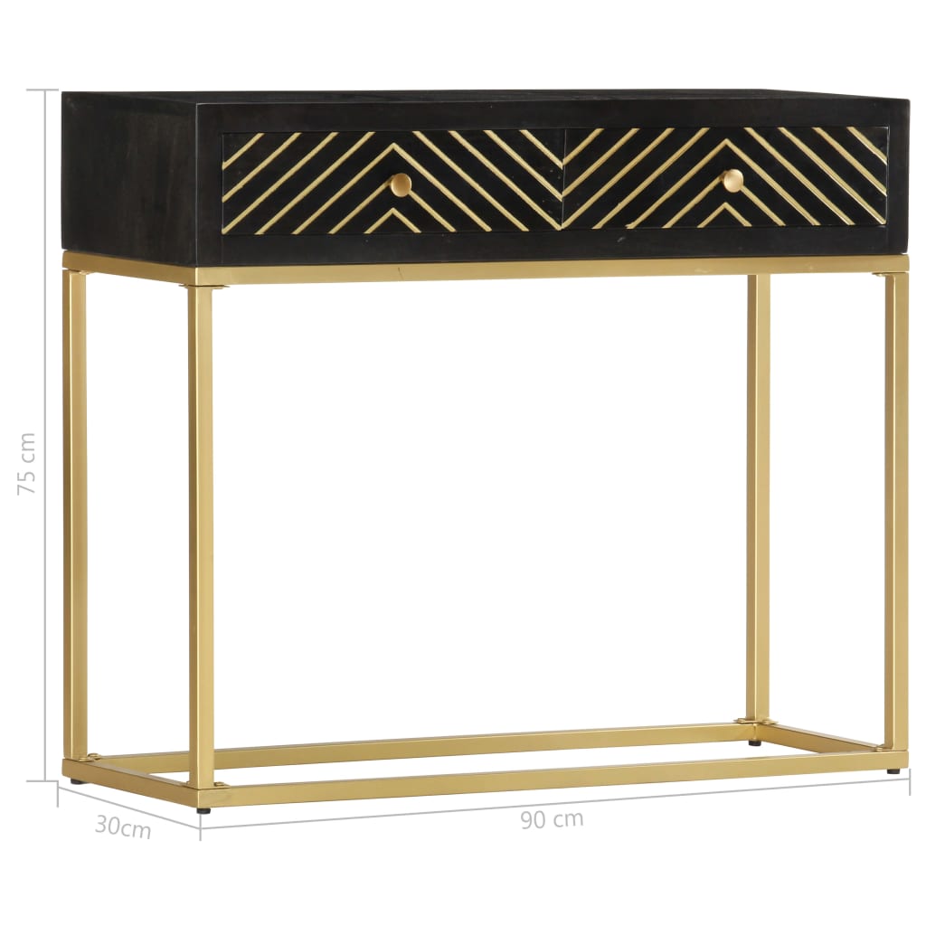 Gold black online console table