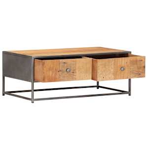 Konferenční stolek 90 x 50 x 35 cm masivní recyklované dřevo - obrázek 2