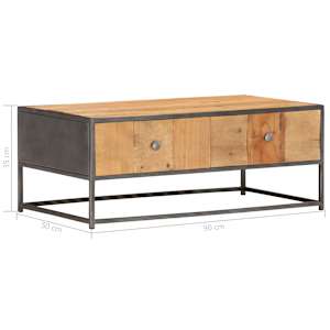 Konferenční stolek 90 x 50 x 35 cm masivní recyklované dřevo - obrázek 7