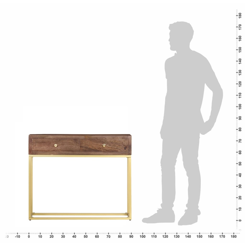 vidaXL Wandtafel 90x30x75 cm massief mangohout afbeelding