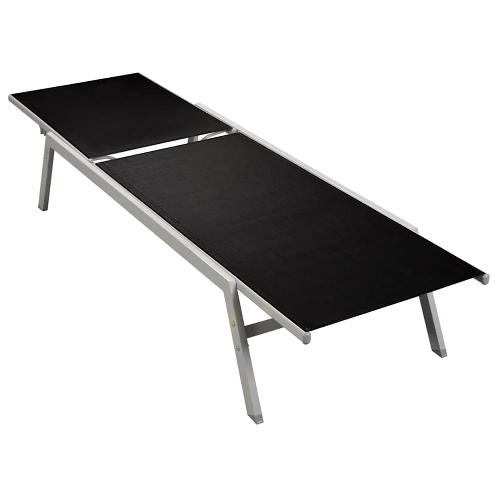 

vidaXL Sun Lounger Steel and Textilene Black