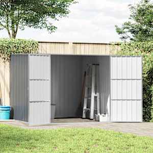 vidaXL Garden Shed | Grey | Galvanised Steel | Large | Tough | Garden Shed