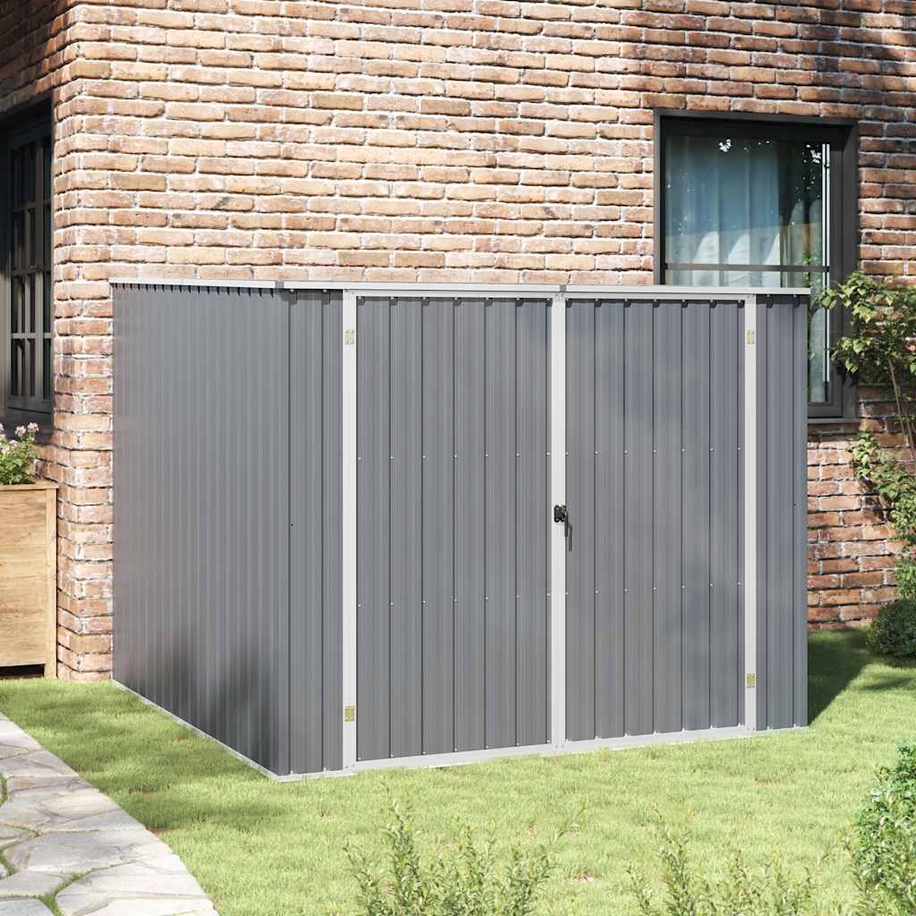 vidaXL Gerätehaus Grau 195x198x159 cm Verzinkter Stahl