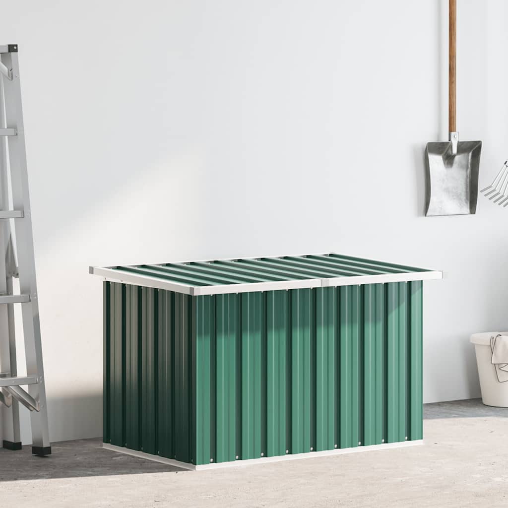 vidaXL Ladă de depozitare pentru grădină, verde, 109 x 67 x 65 cm