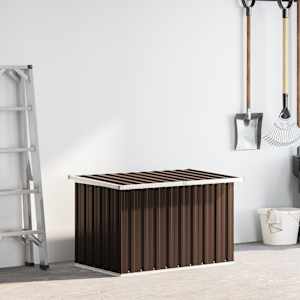 Zahradní úložný box hnědý 109 x 67 x 65 cm - obrázek 3