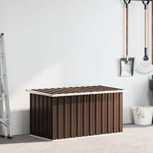 Zahradní úložný box hnědý 129 x 67 x 65 cm - obrázek 3