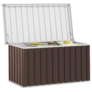 Zahradní úložný box hnědý 129 x 67 x 65 cm - obrázek 9