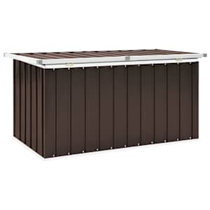 Zahradní úložný box hnědý 129 x 67 x 65 cm - obrázek 7