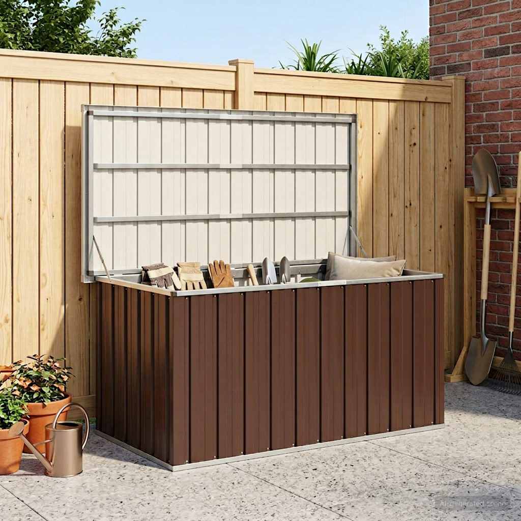 vidaXL opbevaringskasse til haven brun 129x67x65 cm