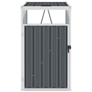 vidaXL Garbage Bin Shed Grey 72x81x121 cm Steel