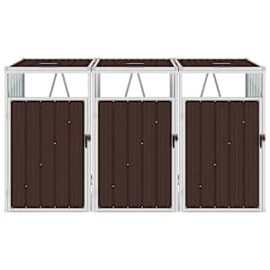 vidaXL Trippelt s&oslash;ppeldunkskur brun 213x81x121 cm st&aring;l