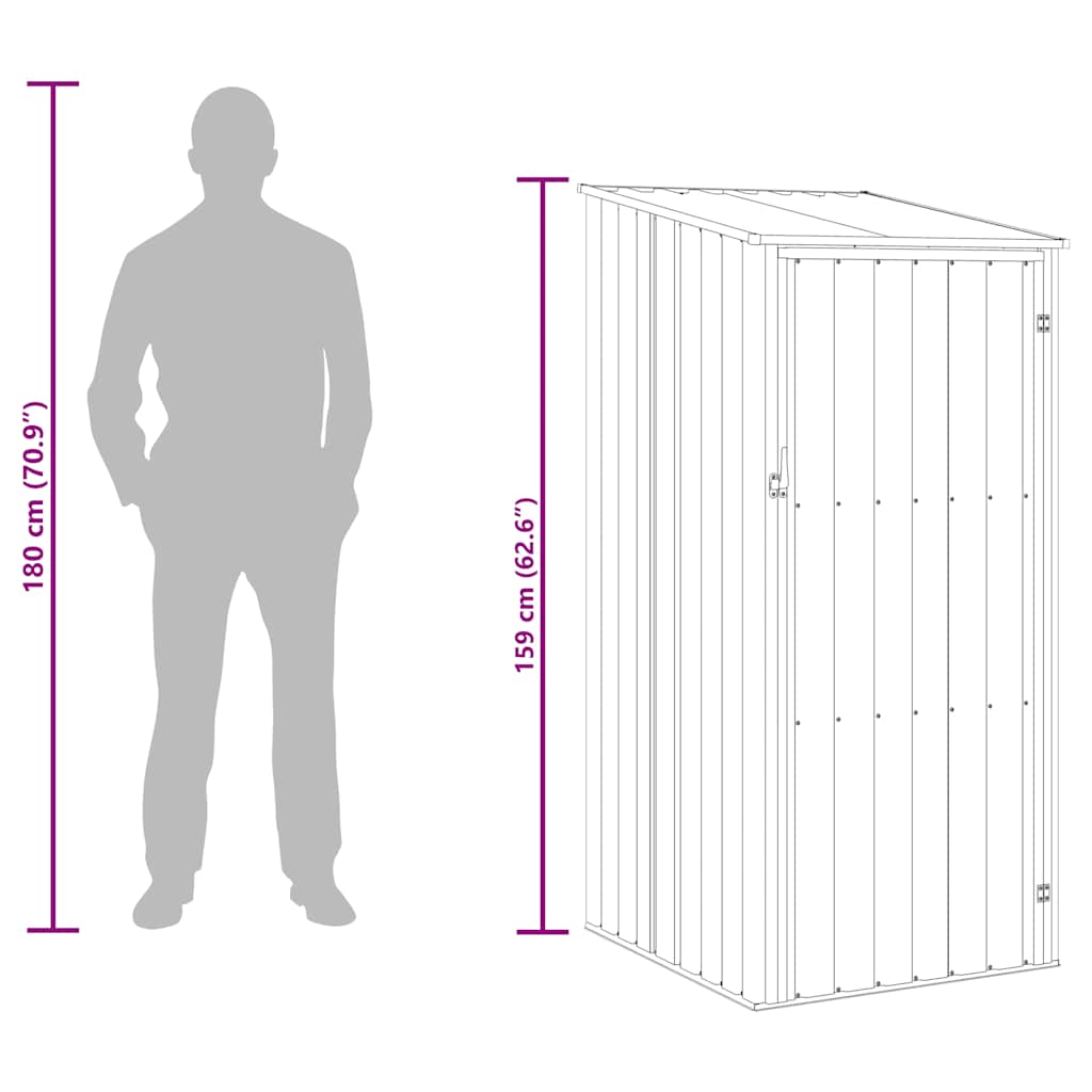 haveskur 87x98x159 cm galvaniseret stål brun 8 8719883811420 g en hd 8