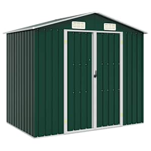 vidaXL aiakuur, roheline, 205 x 129 x 183 cm, tsingitud teras