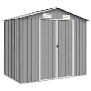 vidaXL aiakuur, hall, 205 x 129 x 183 cm, tsingitud teras