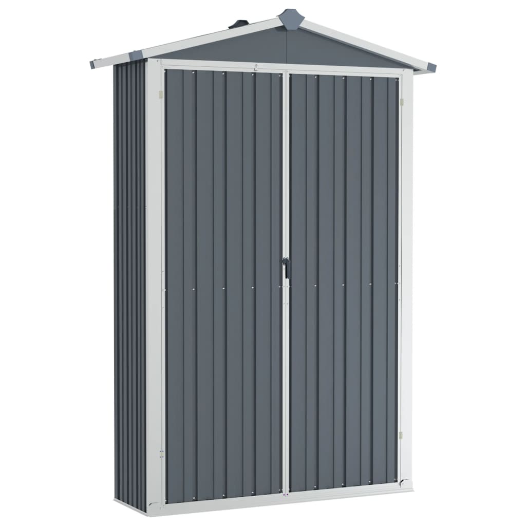 

vidaXL Garden Shed Gray 42.3"x18.1"x72" Galvanized Steel