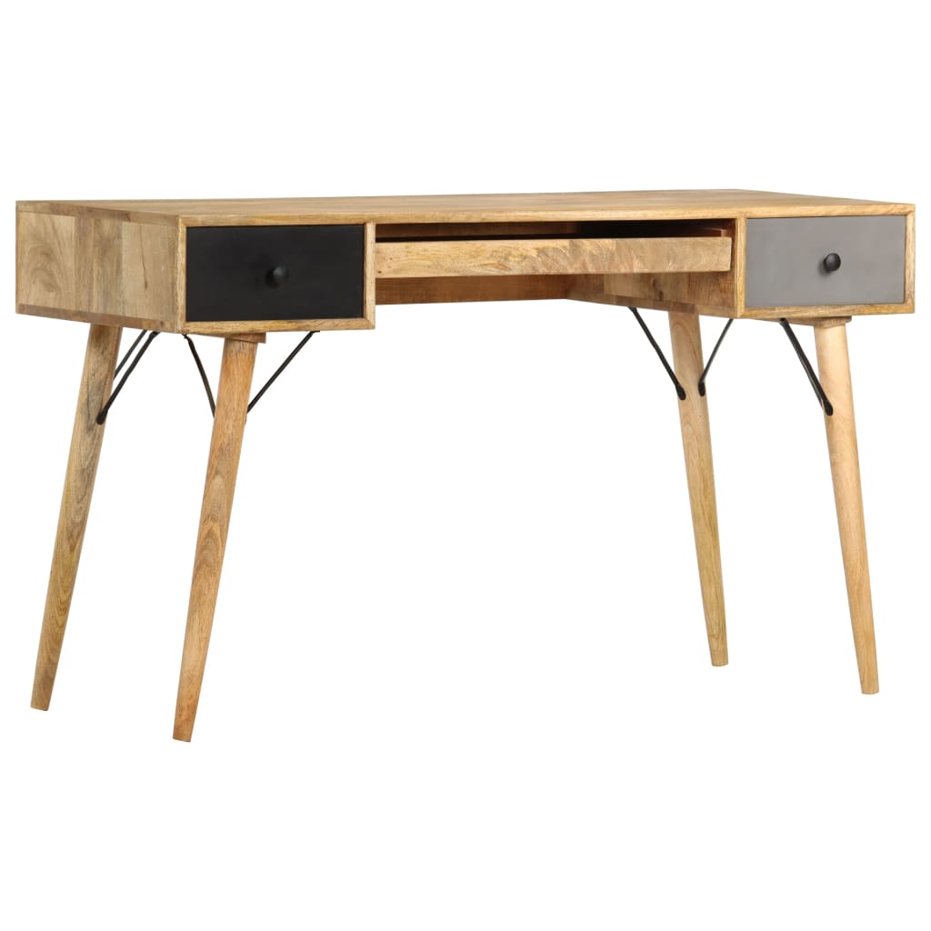 Image of vidaXL Desk with Drawers 130x50x80 cm Solid Mango Wood