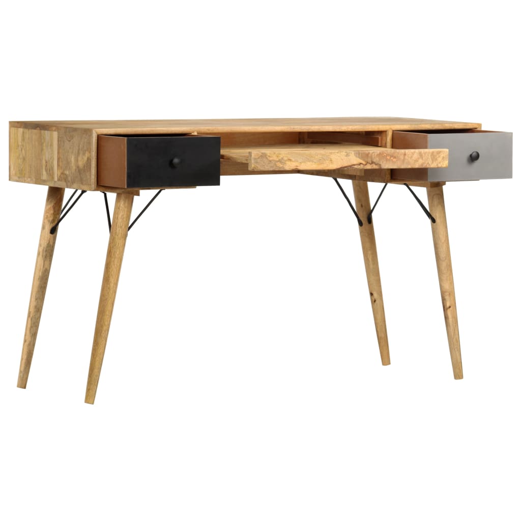 

vidaXL Bureau met lades 130x50x80 cm massief mangohout