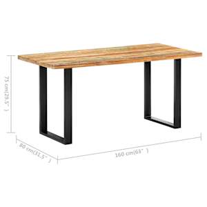 Jídelní stůl 160 x 80 x 75 cm masivní recyklované dřevo - obrázek 7