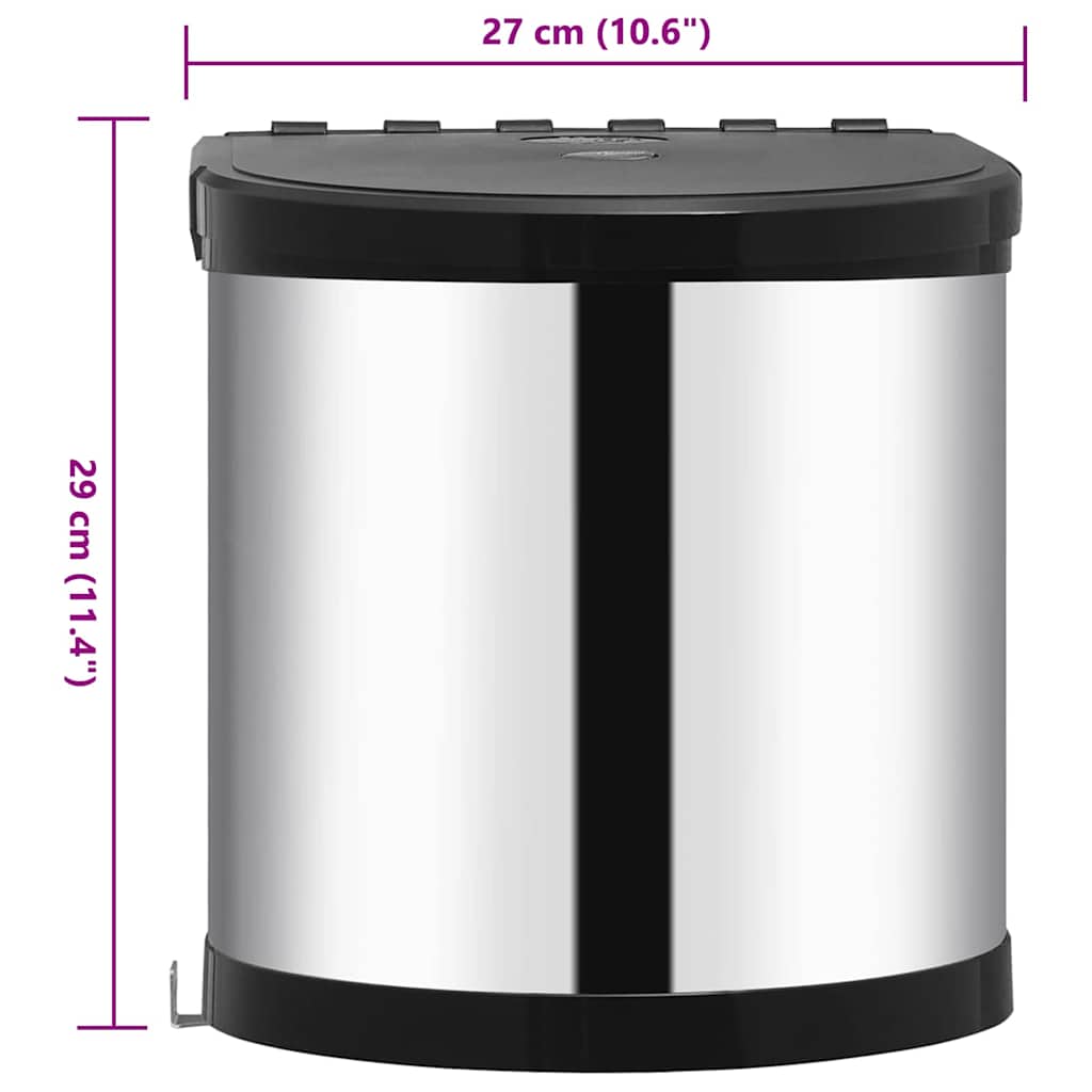 Poubelle Intégrée De Cuisine Acier Inoxydable 8 L VidaXL 17 width=274