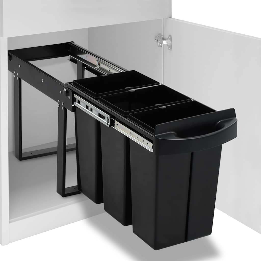 vidaXL Coș gunoi retractabil pentru dulap bucătărie, silențios, 36 L (51180)