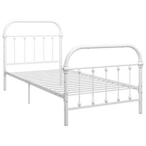 vidaXL Cadre de lit sans matelas blanc m&eacute;tal 90x200 cm