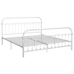 vidaXL Cadre de lit sans matelas et t&ecirc;te de lit blanc 180x200 cm m&eacute;tal
