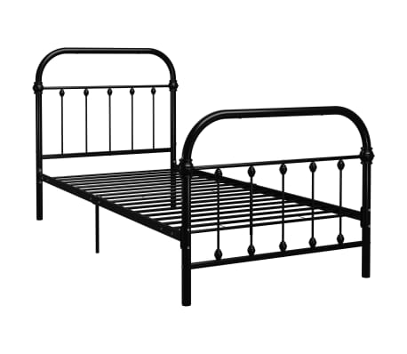 vidaXL R&aacute;m postele čern&yacute; kovov&yacute; 90 x 200 cm