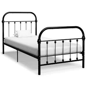vidaXL voodiraam, must, metall, 100 x 200 cm