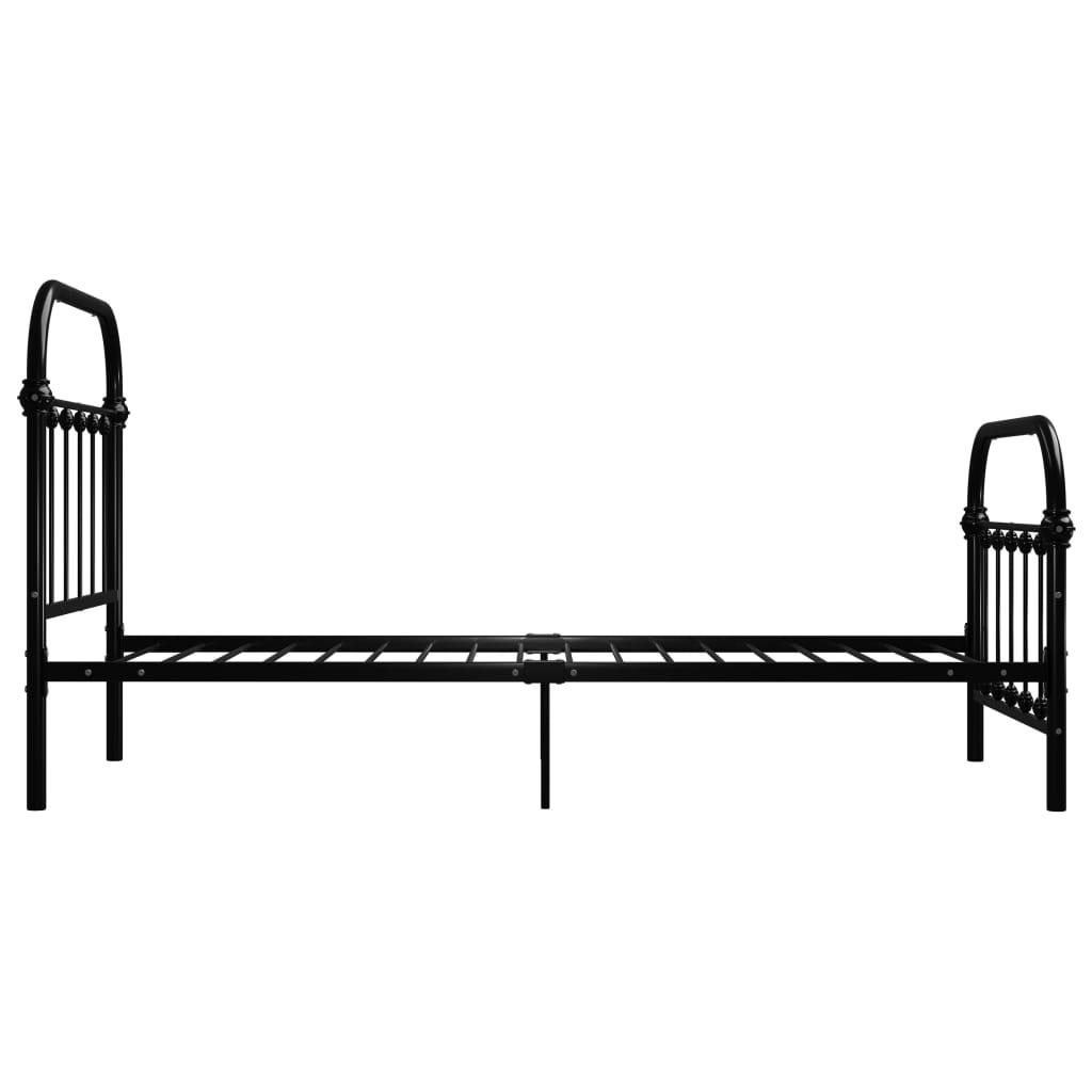 Alternativ bild 2 för VidaXl Sängram Svart Metall Fot Och Huvudgavel 100X200 Cm